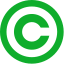 Green copyright symbol