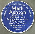 Photo of plaque commemorating the life of Mark Ashton 01.jpg