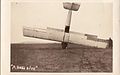 "A nose dive"- photo-postcard of aircraft that has crashed onto its nose, with man to right holding on to the port wing. Presumably taken at Camp Mohawk, Royal Flying Corps training ground near (2695995305).jpg