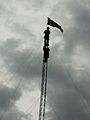 Dive show performers checking cables at East Texas State Fair September 2013.JPG