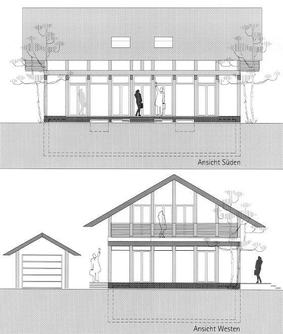 Ansicht Sden + Westen Haus 160 qm